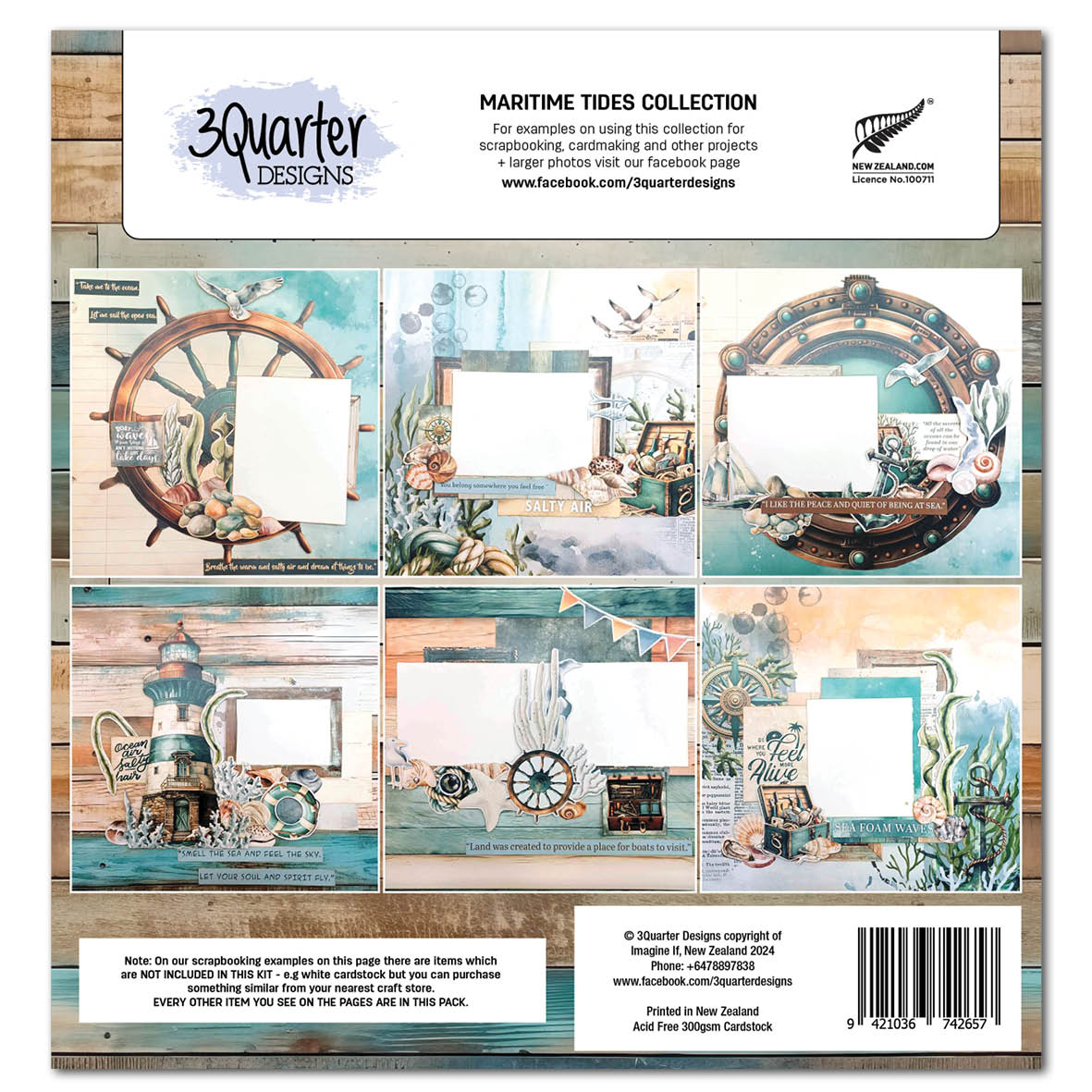 3Quarter Desgins - Maritime Tides 12x12 Paper Pack - The Crafty Kiwi