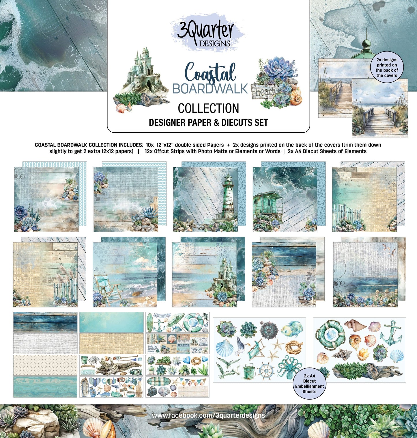 3Quarter Designs - 12x12 Coastal Boardwalk - The Crafty Kiwi