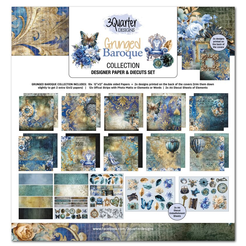 3Quarter Designs - 12x12 Grunged Baroque - The Crafty Kiwi