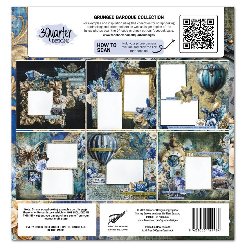3Quarter Designs - 12x12 Grunged Baroque - The Crafty Kiwi