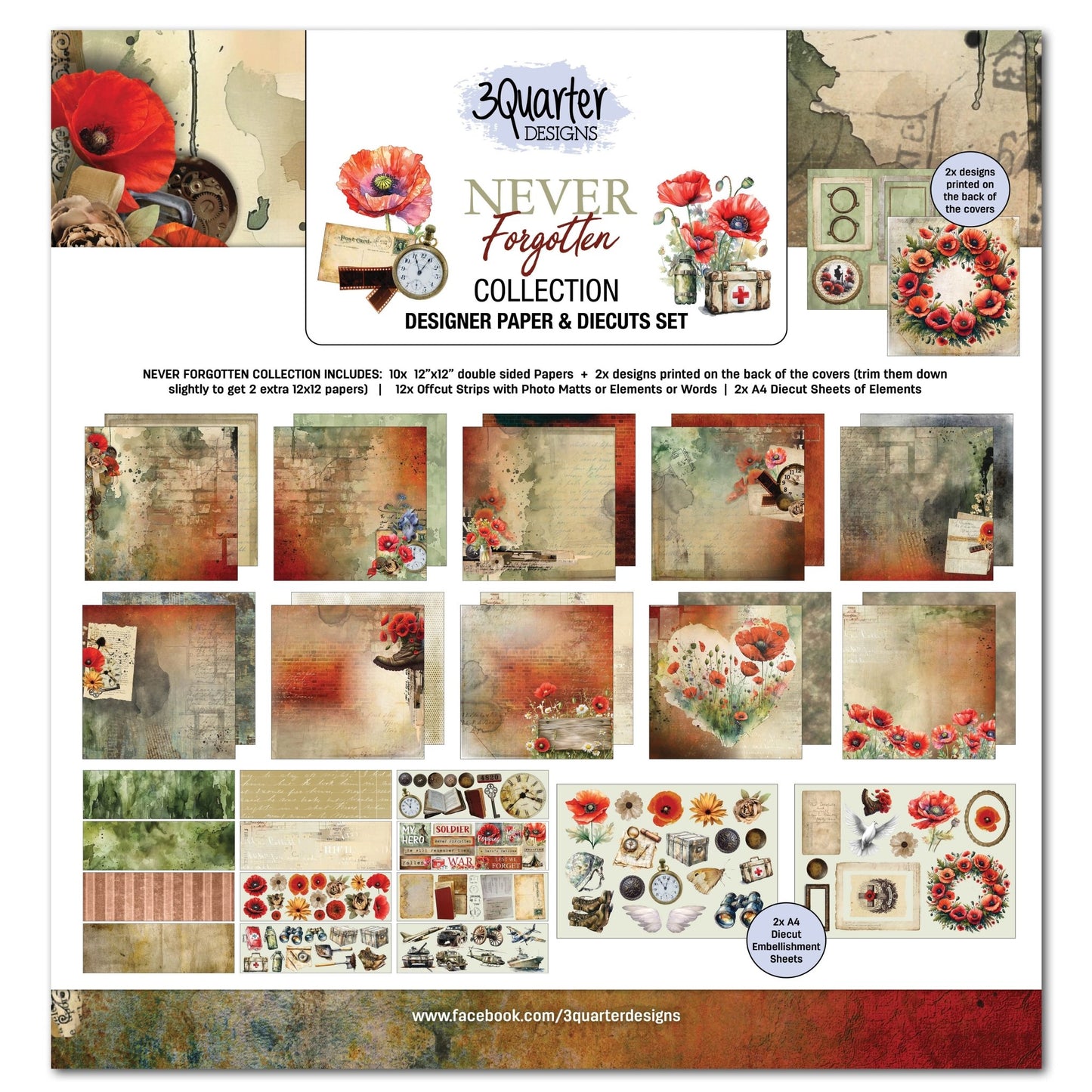 3Quarter Designs - 12x12 Never Forgotten - The Crafty Kiwi