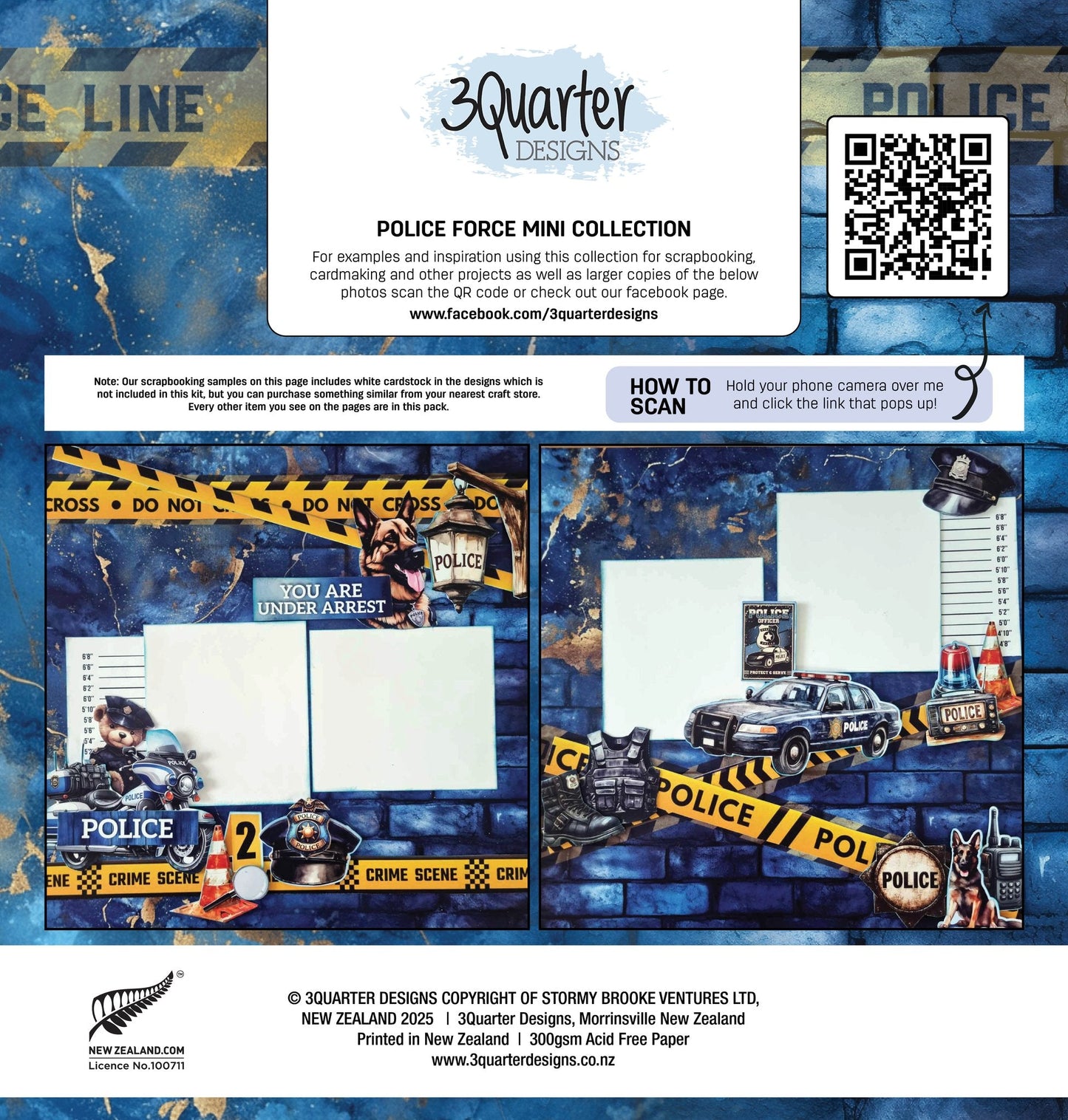 3Quarter Designs - 12x12 Police Force Mini Collection - The Crafty Kiwi