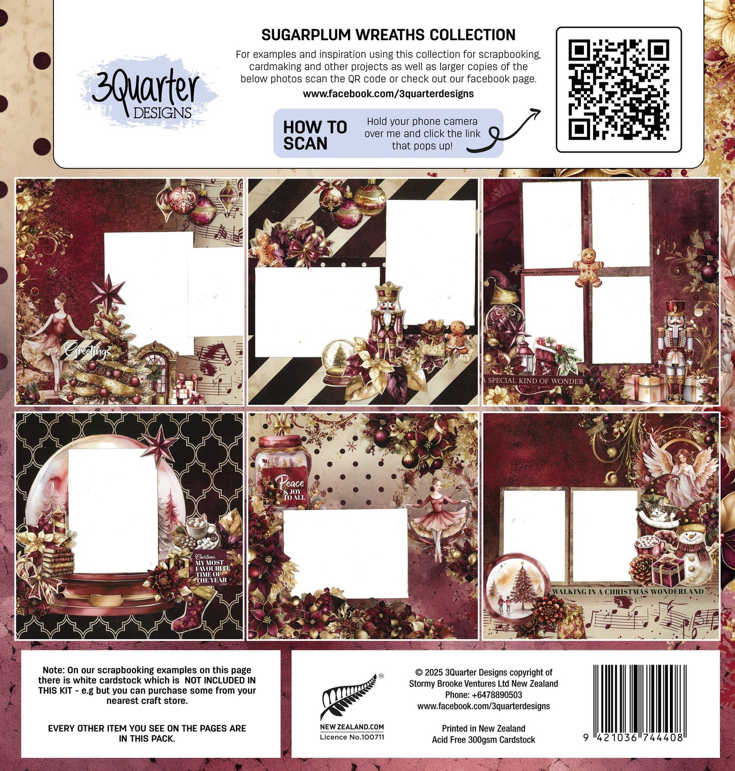 3Quarter Designs - 12x12 Sugarplum Wreaths - The Crafty Kiwi