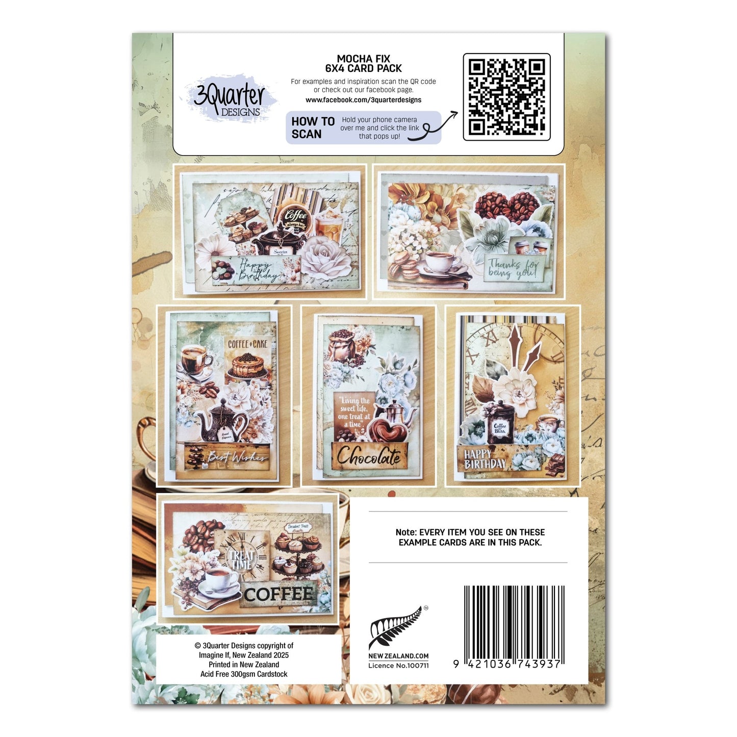 3Quarter Designs - 6x4 Mocha Fix Card Making Pack - The Crafty Kiwi