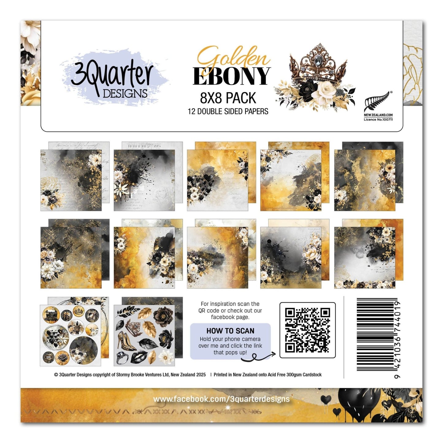 3Quarter Designs - 8x8 Golden Ebony - The Crafty Kiwi