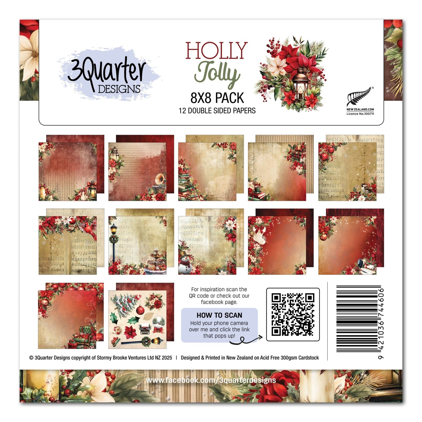 3Quarter Designs - 8x8 Holly Jolly - The Crafty Kiwi