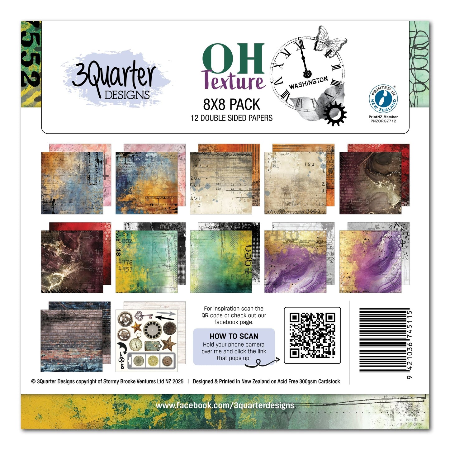 3Quarter Designs - 8x8 Oh Texture - The Crafty Kiwi