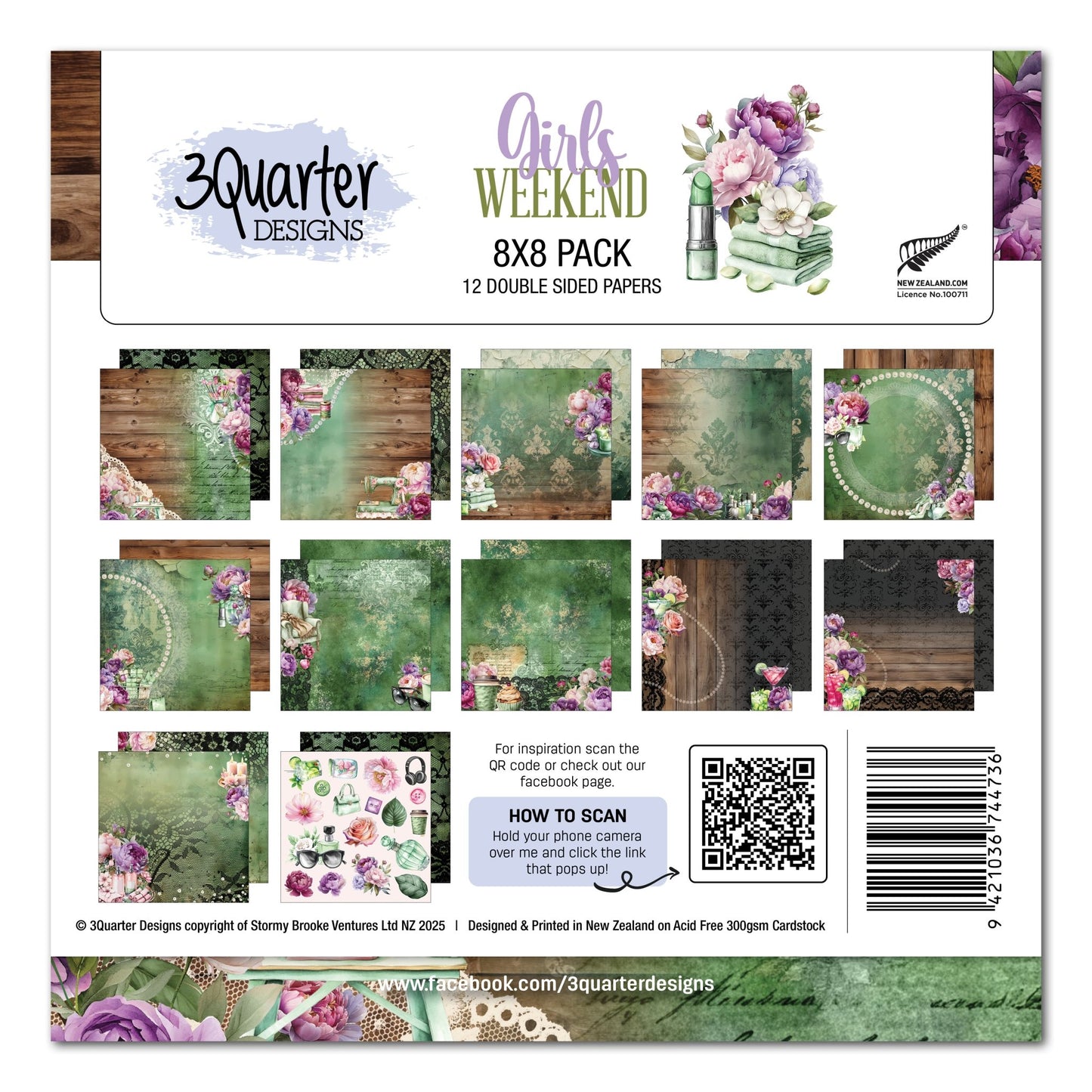 3Quarter Designs - 8x8 Paper Pack - Girls Weekend - The Crafty Kiwi