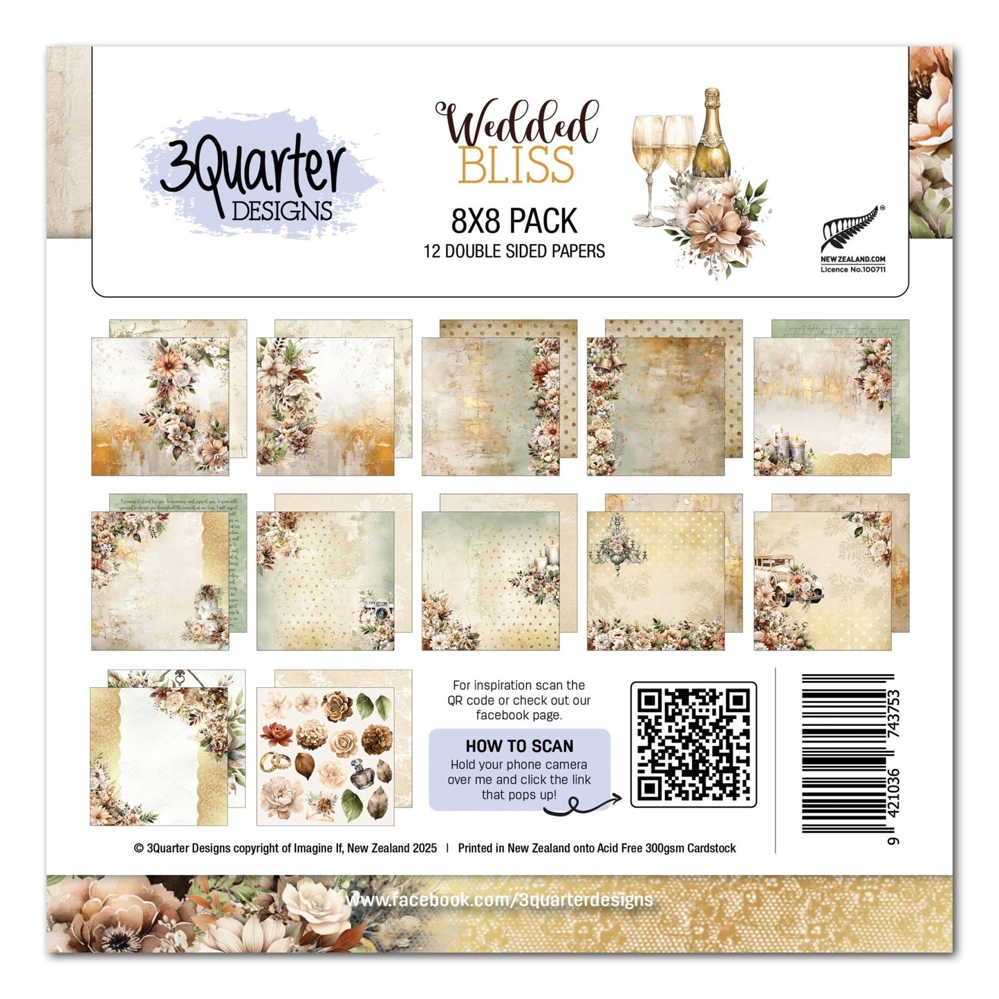 3Quarter Designs - 8x8 Wedded Bliss - The Crafty Kiwi