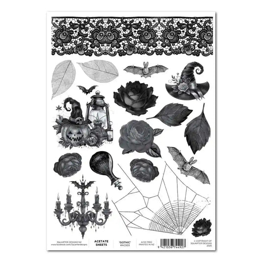 3Quarter Designs - Acetate Sheet - Gothic Innovation - The Crafty Kiwi