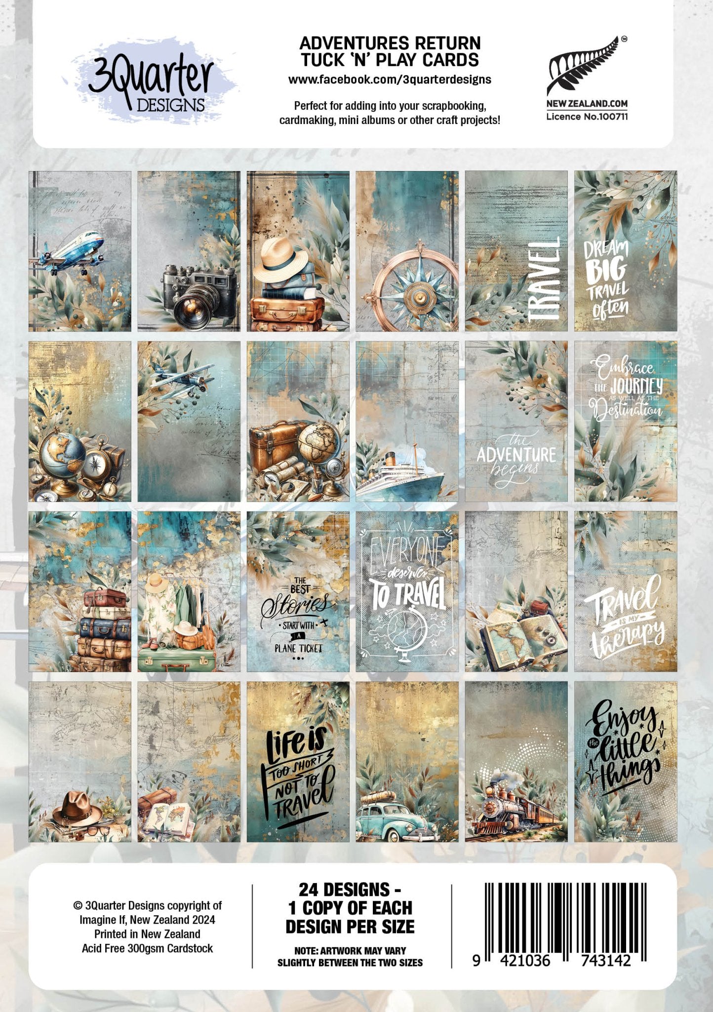 3Quarter Designs - Adventures Return - Tuck 'n Play Cards - The Crafty Kiwi