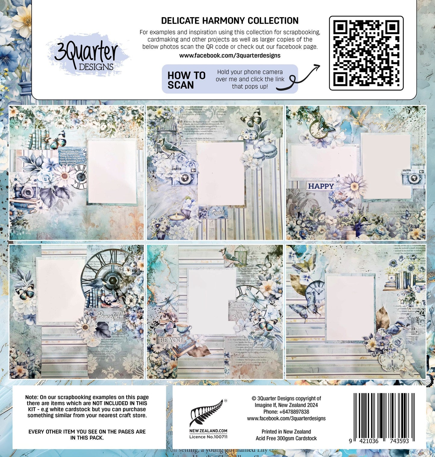 3Quarter Designs - Delicate Harmony - 12x12 Collection Pack - The Crafty Kiwi