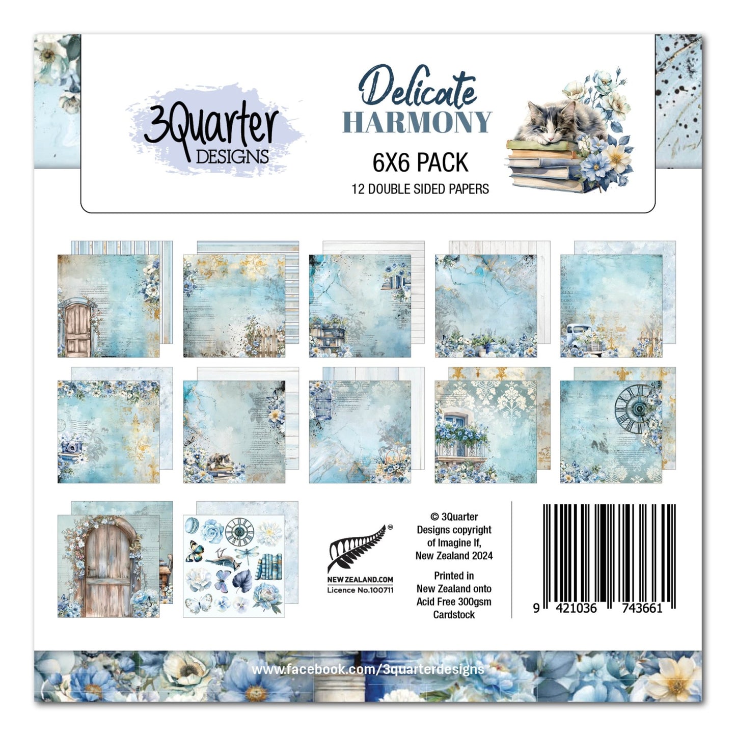 3Quarter Designs - Delicate Harmony 6x6 Paper Pack - The Crafty Kiwi