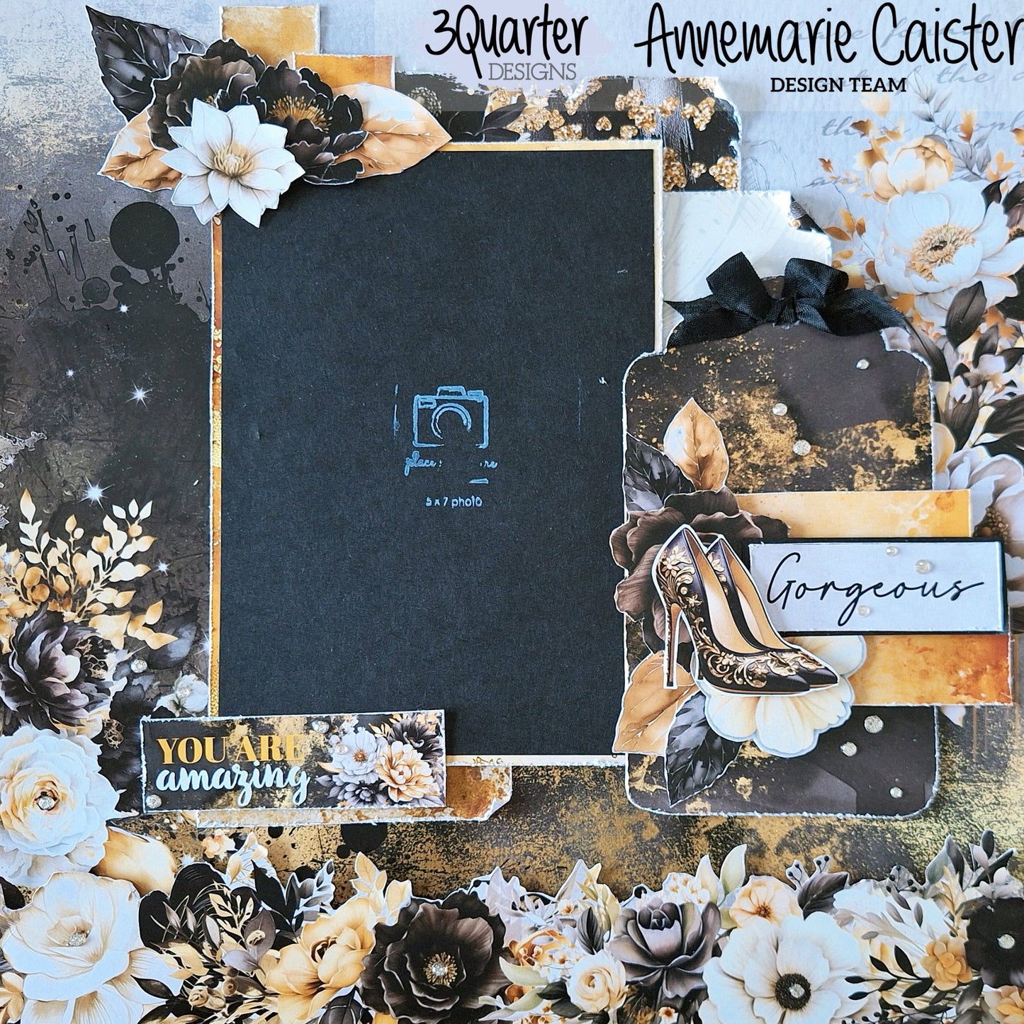 3Quarter Designs - Golden Ebony mini scrapbooking kit - by Annemarie - The Crafty Kiwi