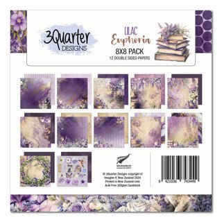 3Quarter Designs - Lilac Euphoria 8x8 Paper Pack - The Crafty Kiwi