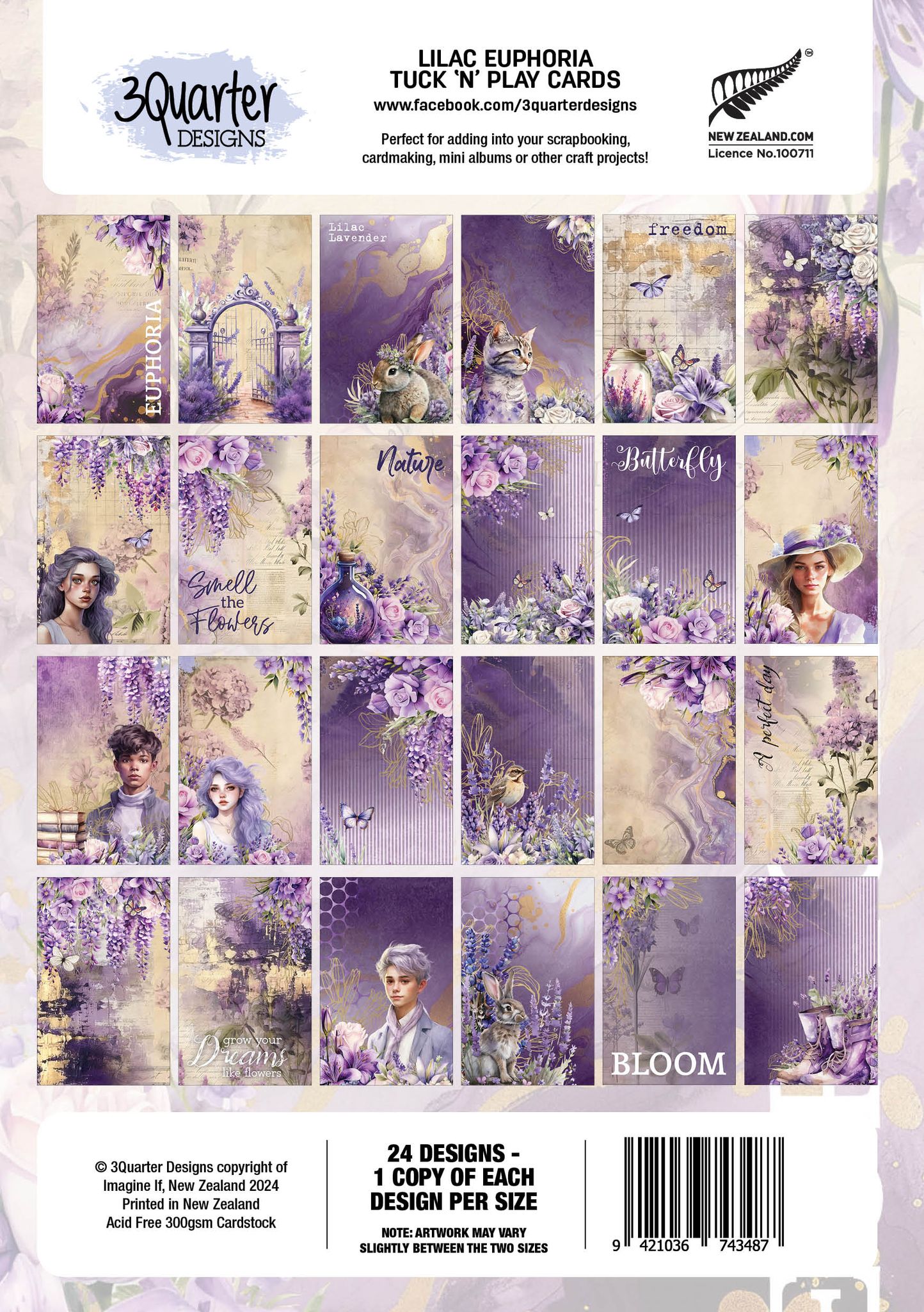 3Quarter Designs - Lilac Euphoria - Tuck 'n Play Cards - The Crafty Kiwi