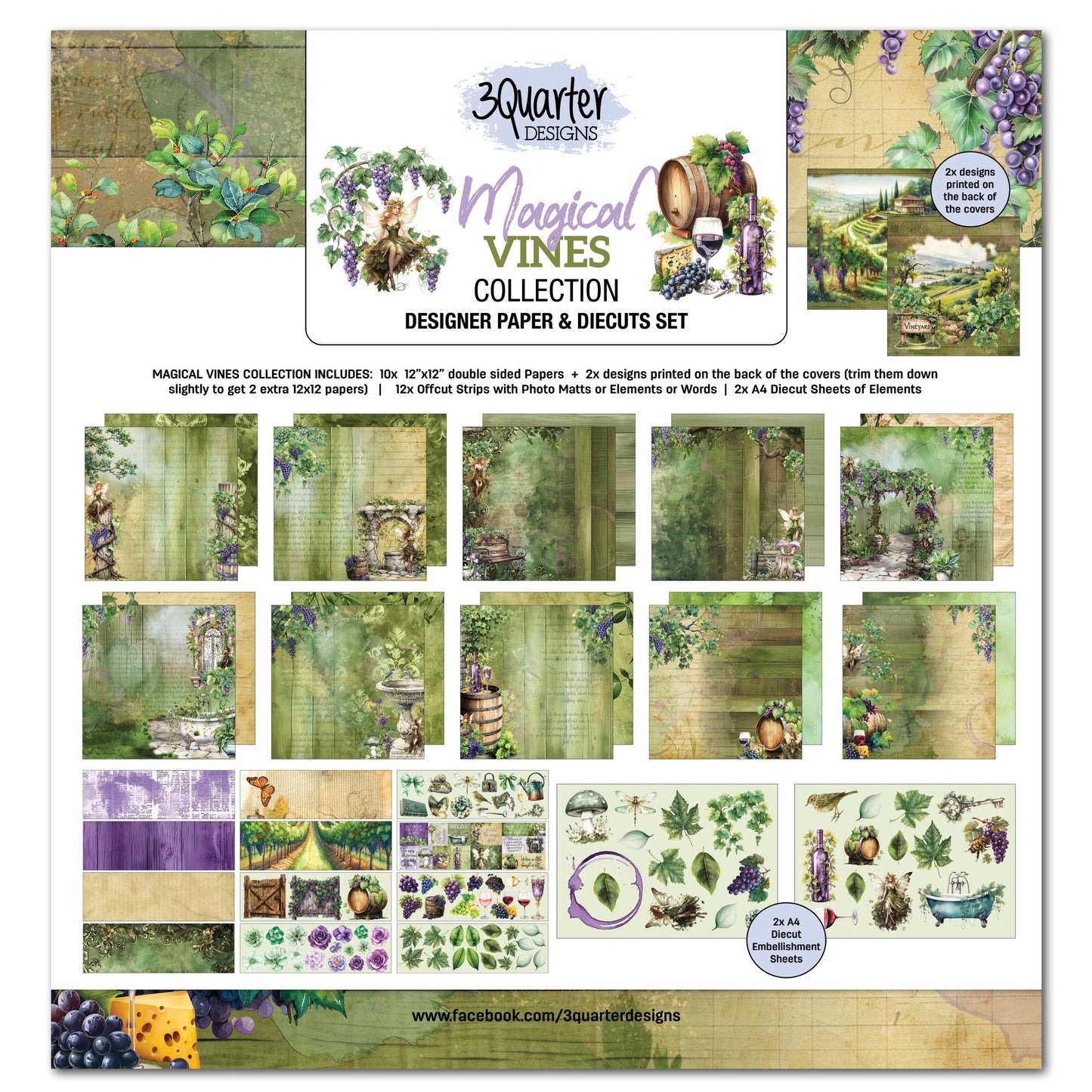 3Quarter Designs - Magical Vines - 12x12 Paper Pack - The Crafty Kiwi
