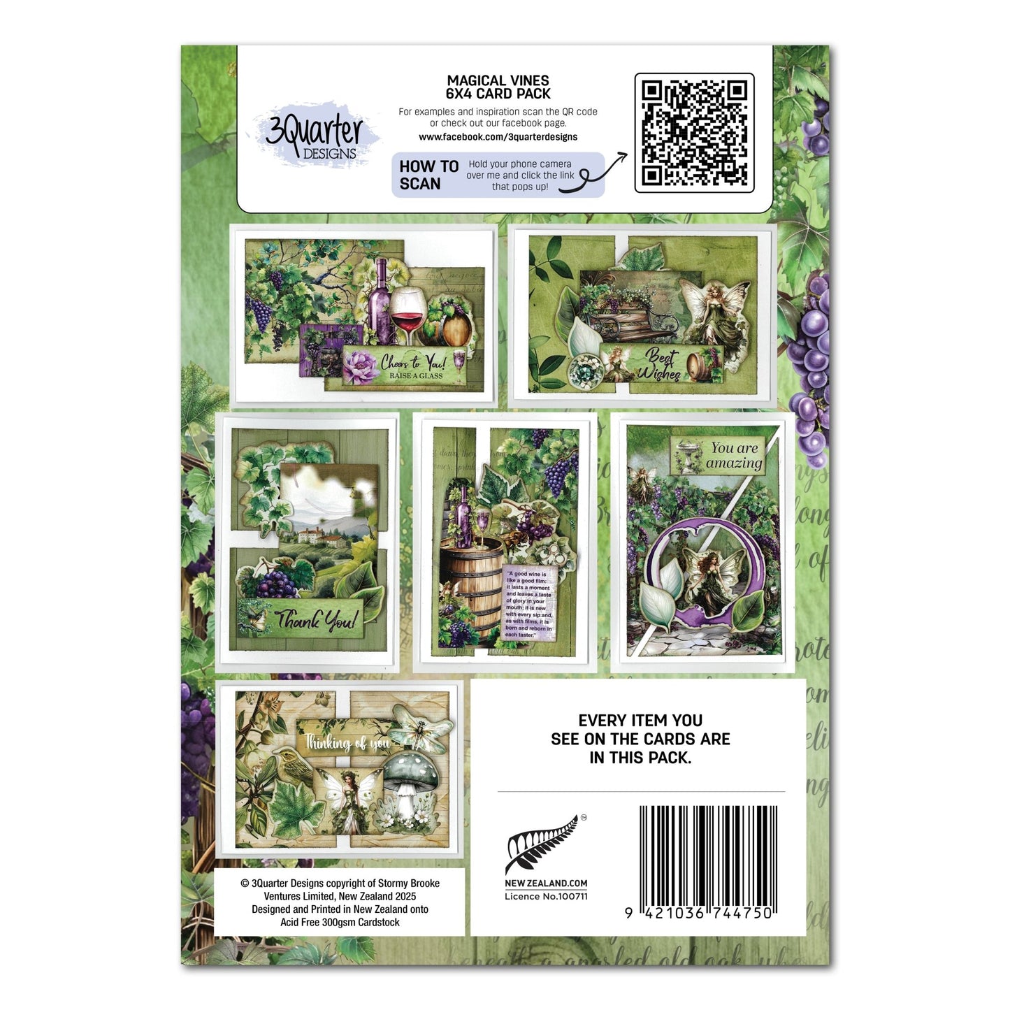3Quarter Designs - Magical Vines 6x4 Card Making Pack - The Crafty Kiwi
