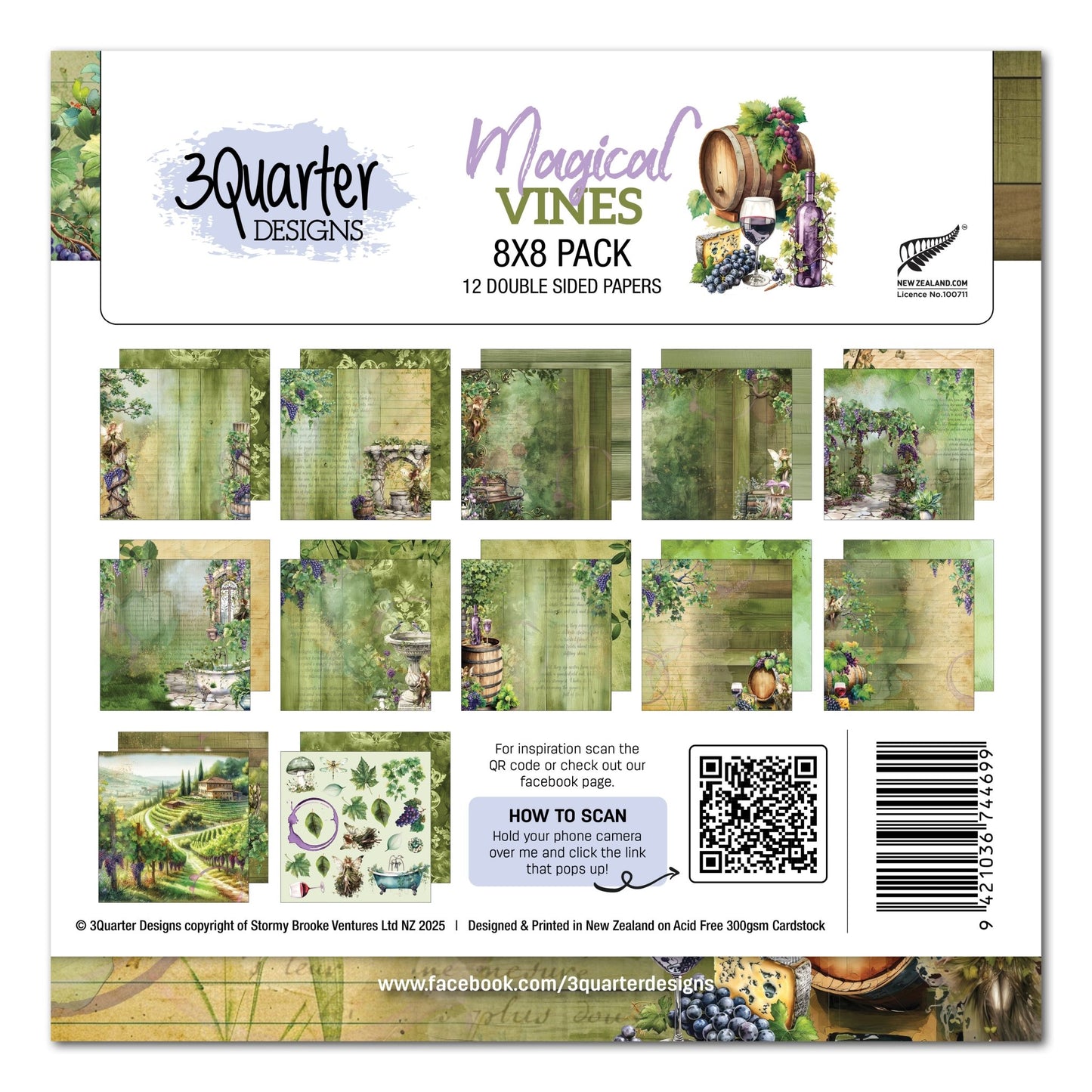 3Quarter Designs - Magical Vines - 8x8 Paper Pack - The Crafty Kiwi