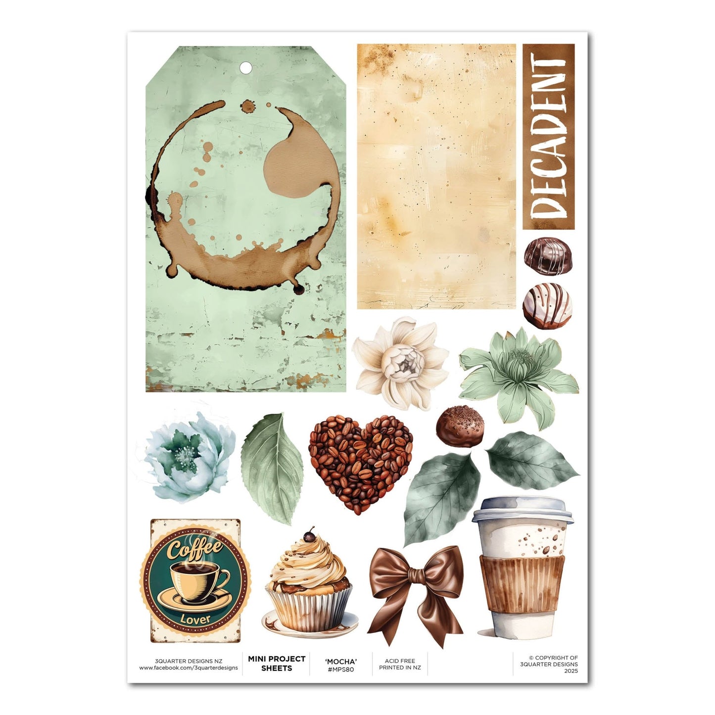 3Quarter Designs - Mini Project Sheet - Mocha Fix - The Crafty Kiwi