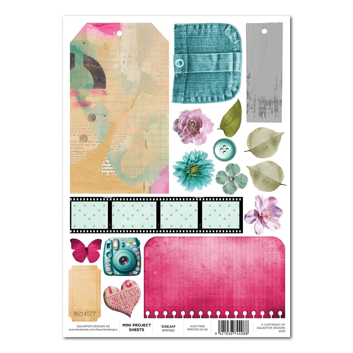 3Quarter Designs - Mini Project Sheet - Teenage Dream - The Crafty Kiwi