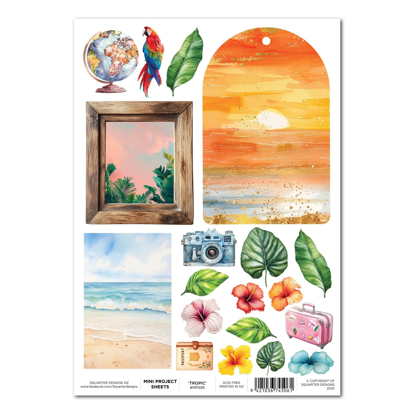 3Quarter Designs - Mini Project Sheet - Tropic Excursion - The Crafty Kiwi