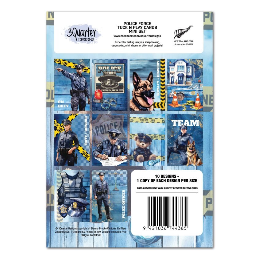 3Quarter Designs - Tuck 'n Play Police Force Mini Set - The Crafty Kiwi