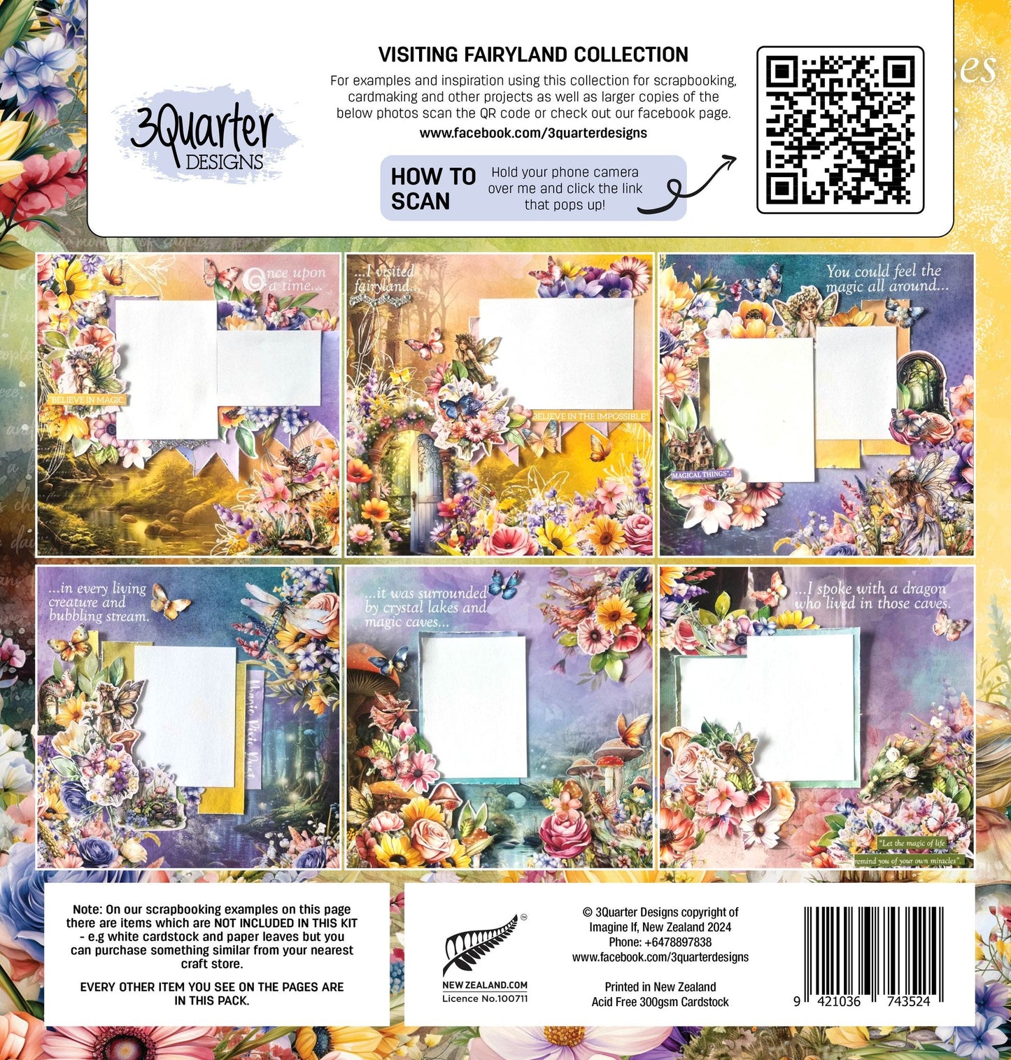 3Quarter Designs - Visiting Fairyland - 12x12 Paper Pack - The Crafty Kiwi