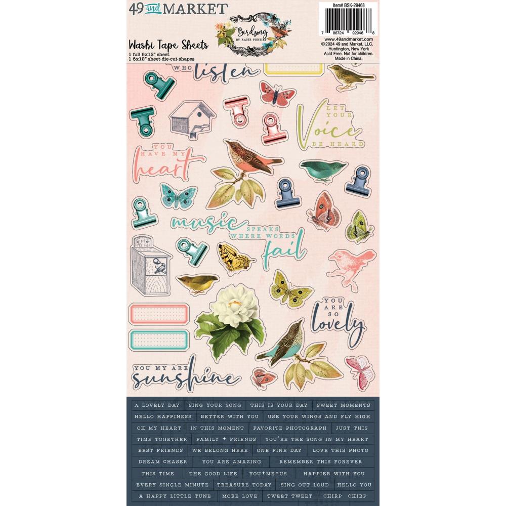 49 and Market - BIRDSONG - Washi Tape Sheets - The Crafty Kiwi