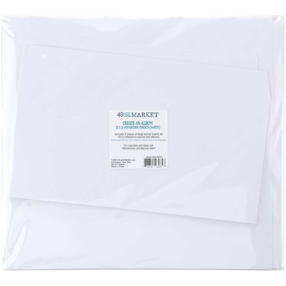 49 and Market - Create - An - Album Foundation Inserts 12x12 - White - The Crafty Kiwi