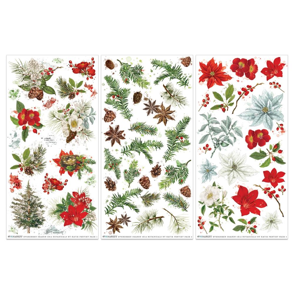 49 and Market - EVERGREEN SEASON - Rub - on Transfer Set - Botanicals - The Crafty Kiwi