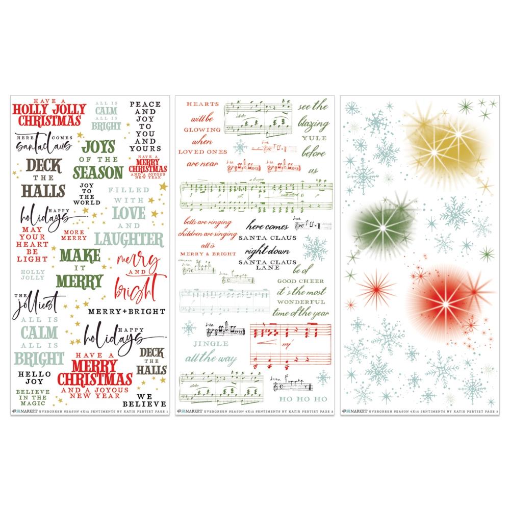49 and Market - EVERGREEN SEASON - Rub - On Transfer Set - Sentiments - The Crafty Kiwi