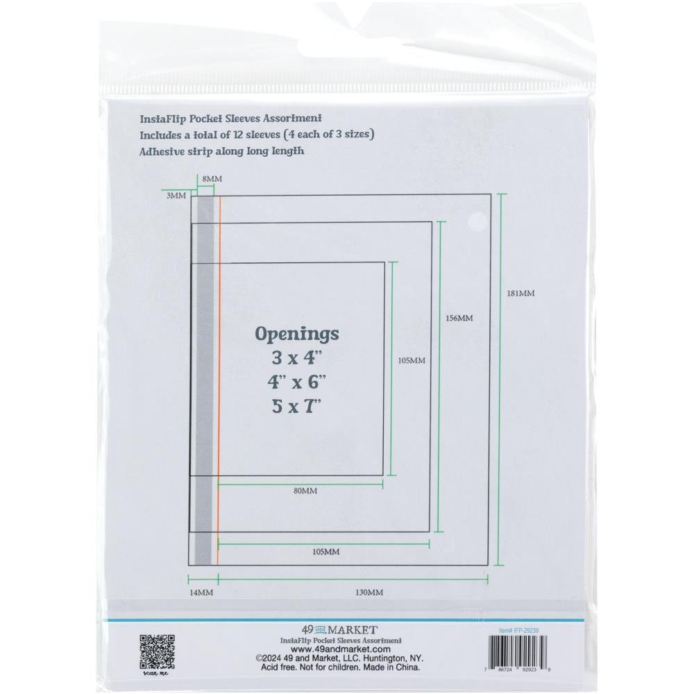49 and Market - InstaFlip Sleeves Assortment (12/pack) - The Crafty Kiwi