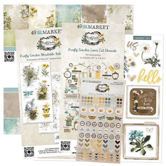 49 and Market - KRAFTY GARDEN - Collection Bundle with Custom Chipboard - The Crafty Kiwi
