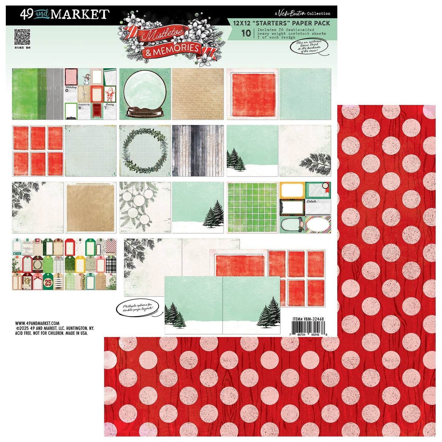49 and Market - MISTLETOE AND MEMORIES - 12x12 Starters Collection Pack - The Crafty Kiwi