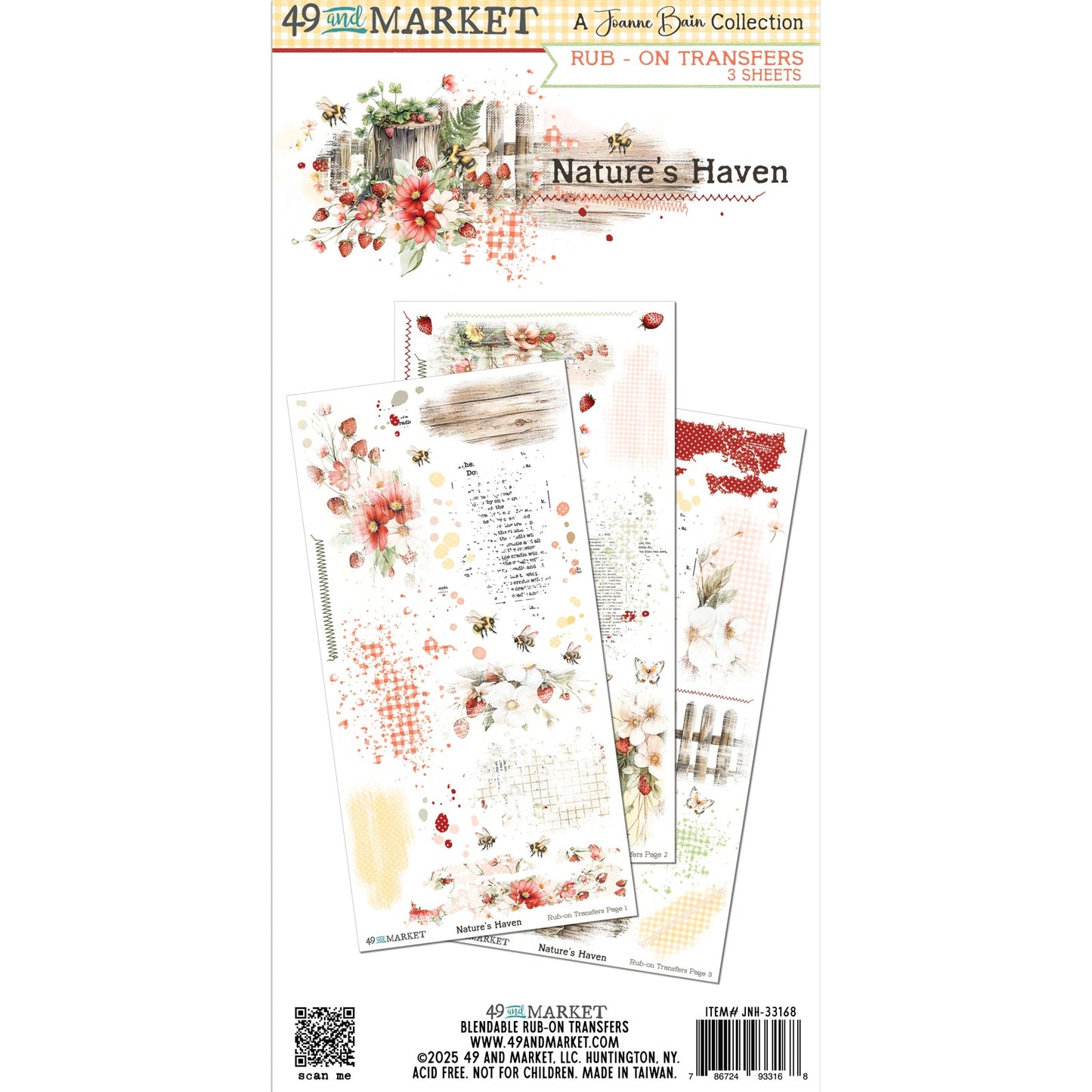 49 and Market - NATURE'S HAVEN - Rub - On Transfer Set 6"X12" - The Crafty Kiwi