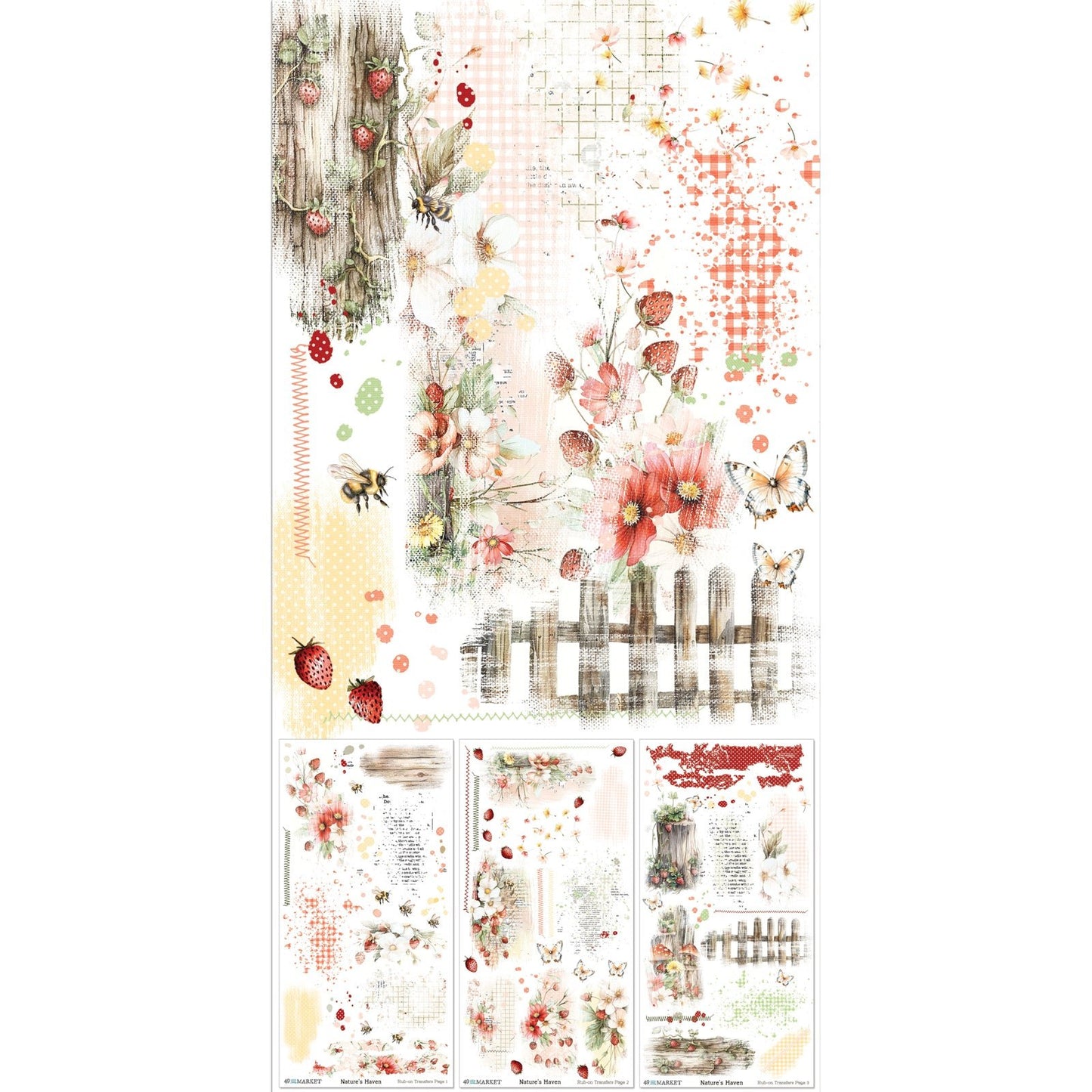 49 and Market - NATURE'S HAVEN - Rub - On Transfer Set 6"X12" - The Crafty Kiwi