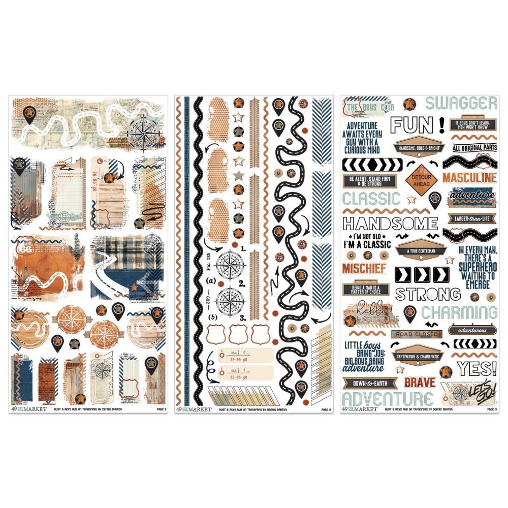 49 and Market - RUST AND REVS - Rub - On Transfer Set - The Crafty Kiwi