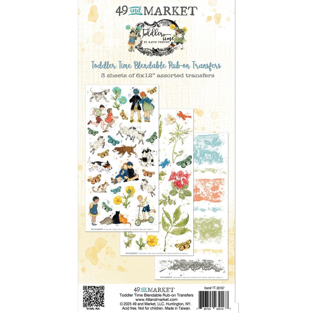 49 and Market - TODDLER TIME - Rub - On Transfer Set - Blendable - The Crafty Kiwi