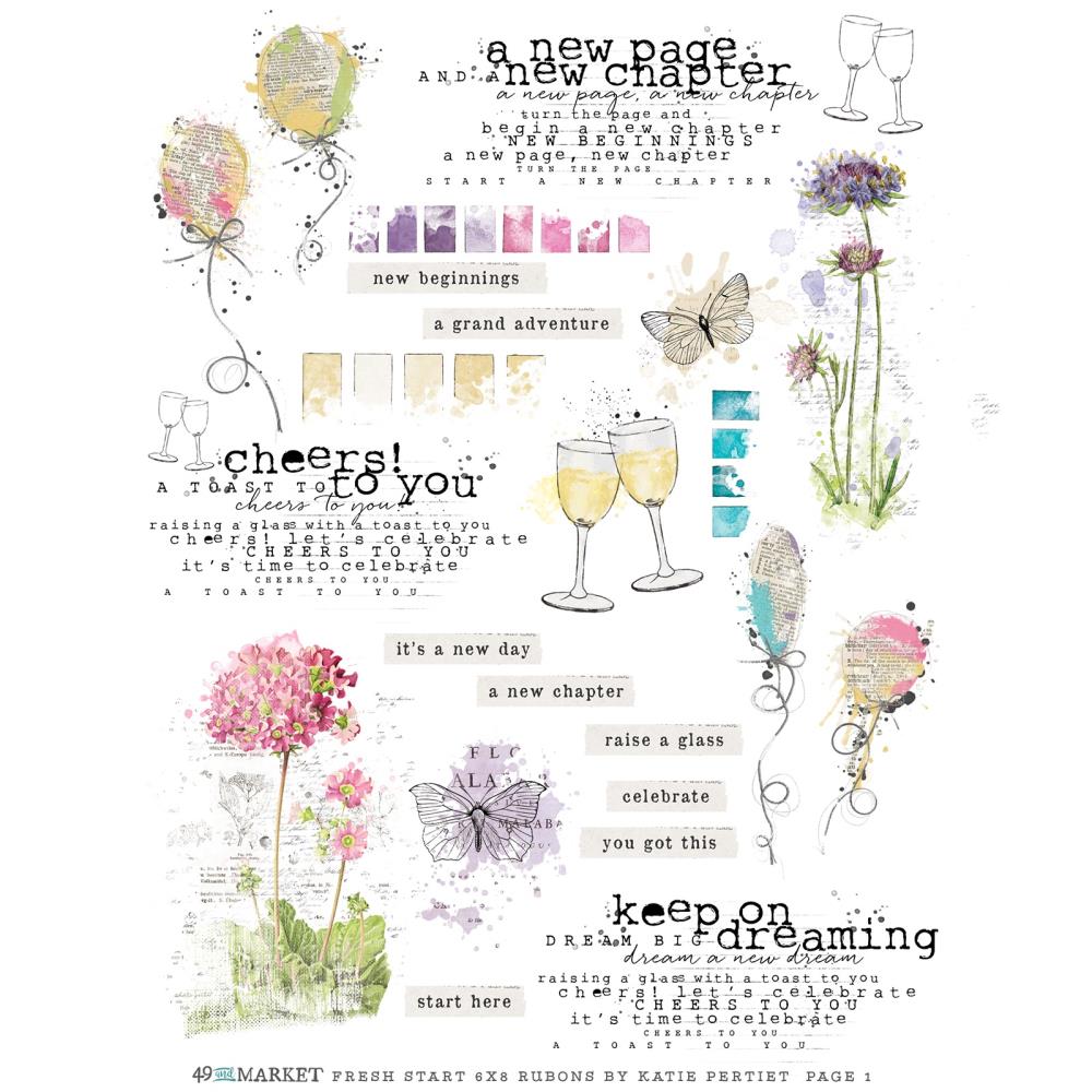 49 and Market - TODDLER TIME - Rub - On Transfer Set - Fresh Start - The Crafty Kiwi