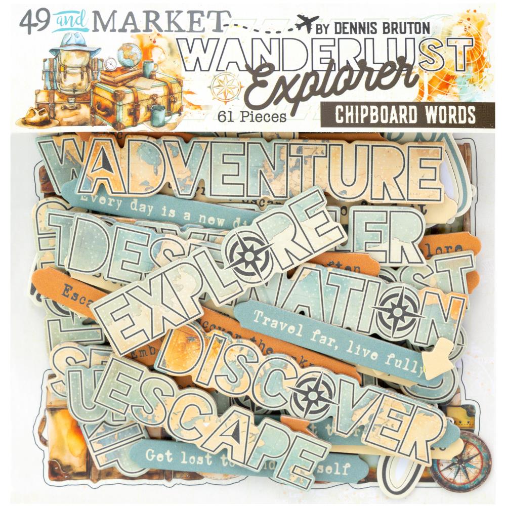 49 and Market - WANDERLUST EXPLORER - Chipboard Word Set - The Crafty Kiwi
