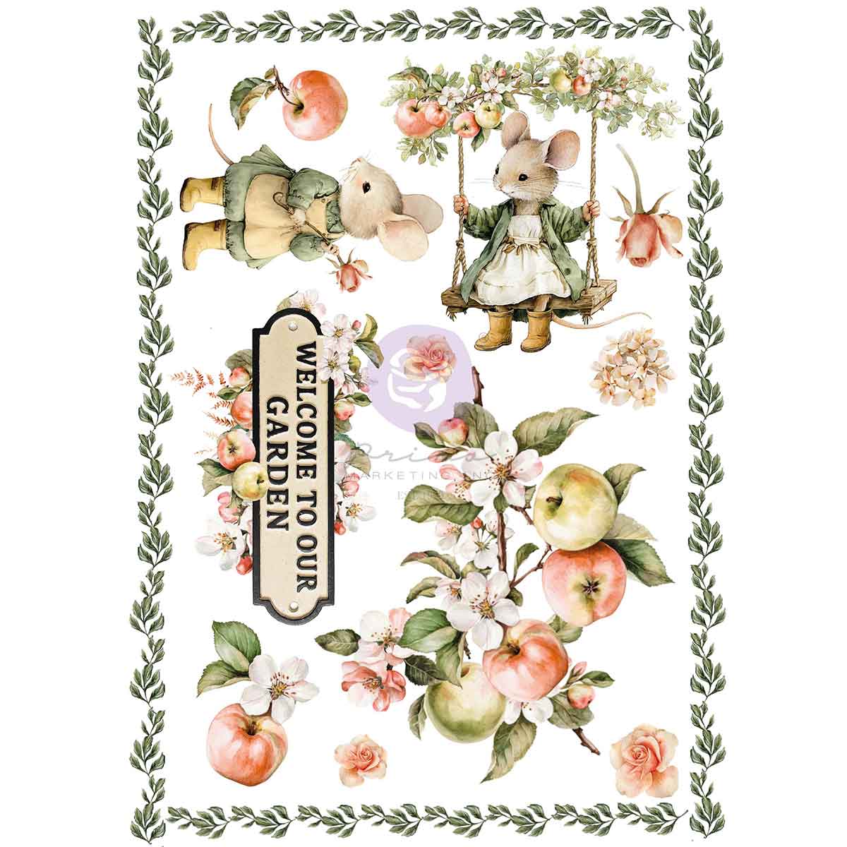Prima Marketing - HOMEGROWN Collection A4 Rub-On Transfer – 8.3″x11.7″ (1/sheet)