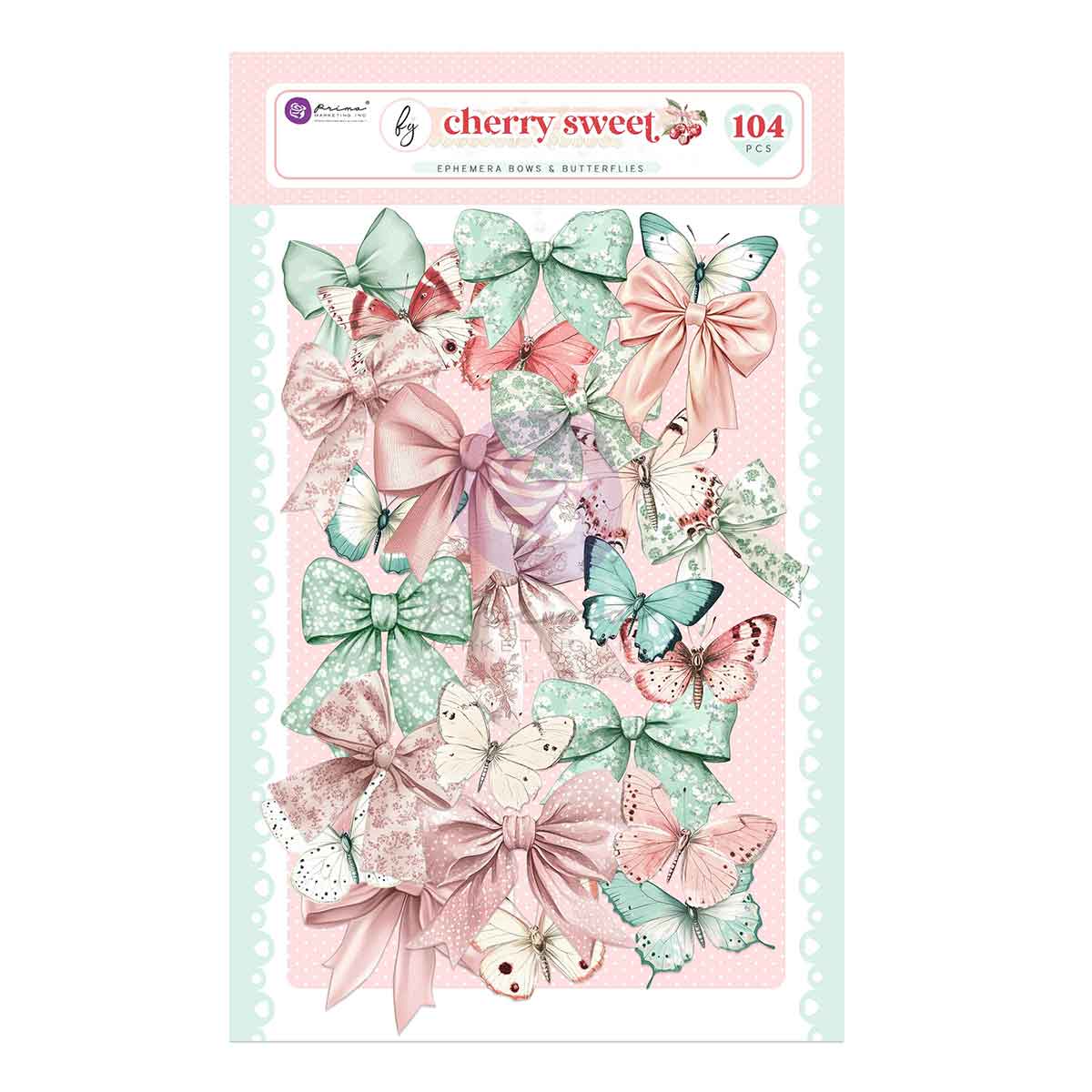 Prima Marketing - Cherry Sweet Collection Ephemera – Bows & Butterflies