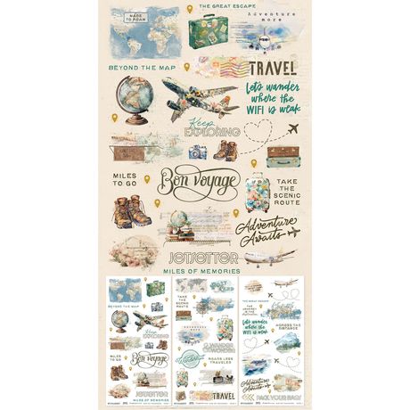 49 and Market - Travel Diaries - Blendable Rub-On Transfer Set 6"X12