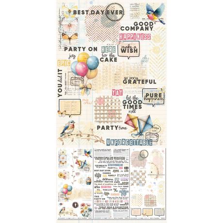 49 and Market - Glimmer and Glee - Blendable Rub-On Transfer Set 6"X12