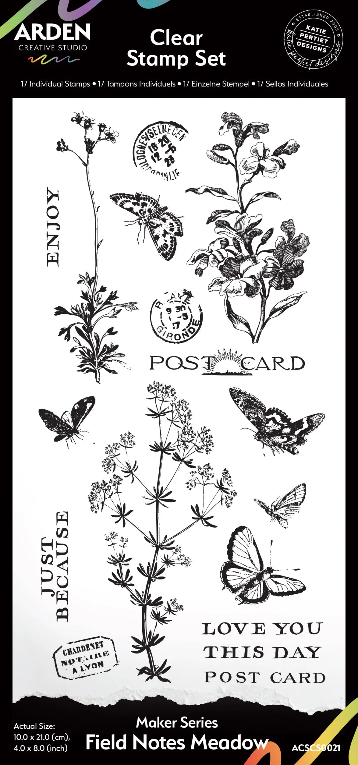 Arden Creative Studio - Field Notes Meadow 4x8 Clear Stamp Set