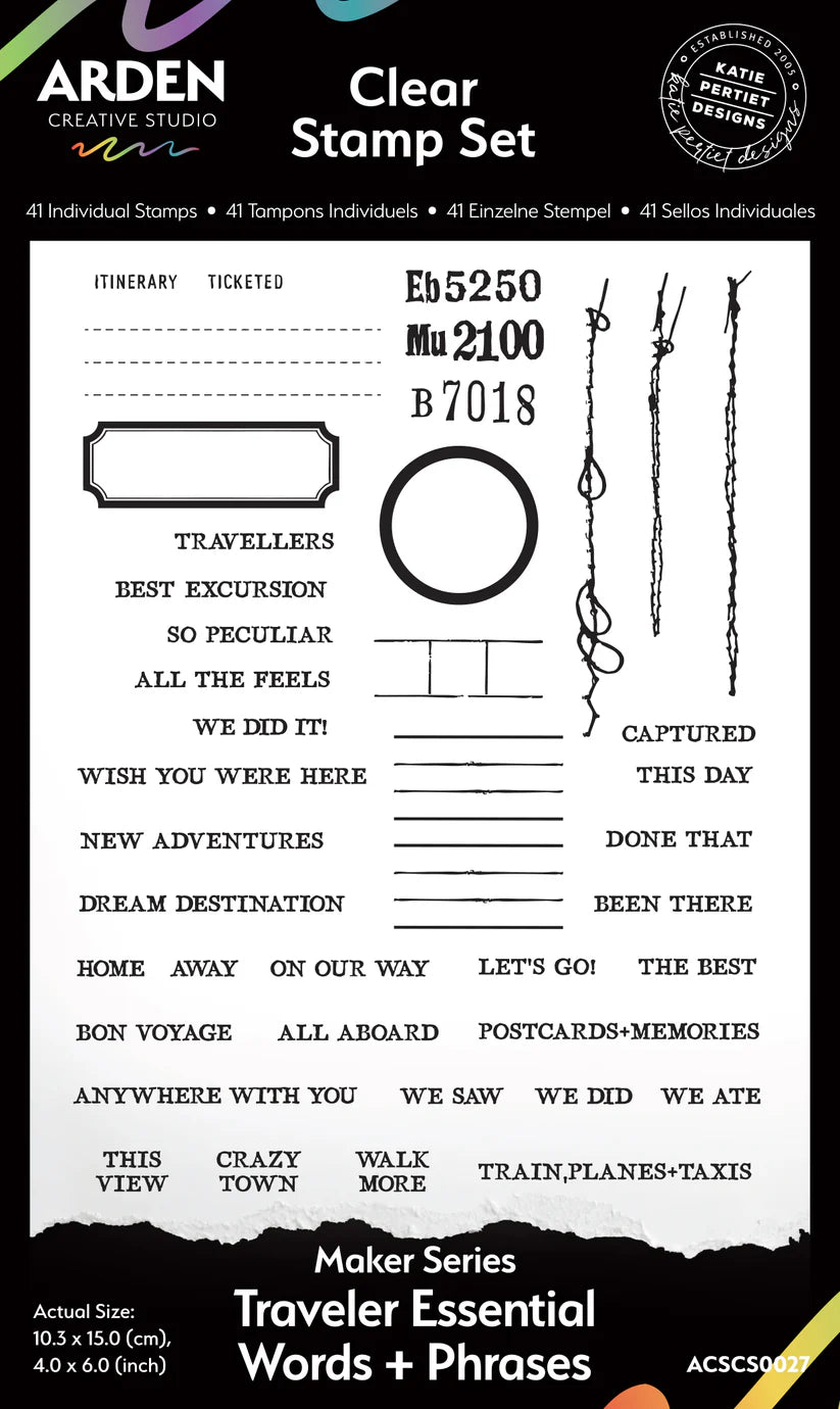 Arden Creative Studio - Maker Series Traveler Essential Words + Phrases Clear Stamp (BEEN THERE)