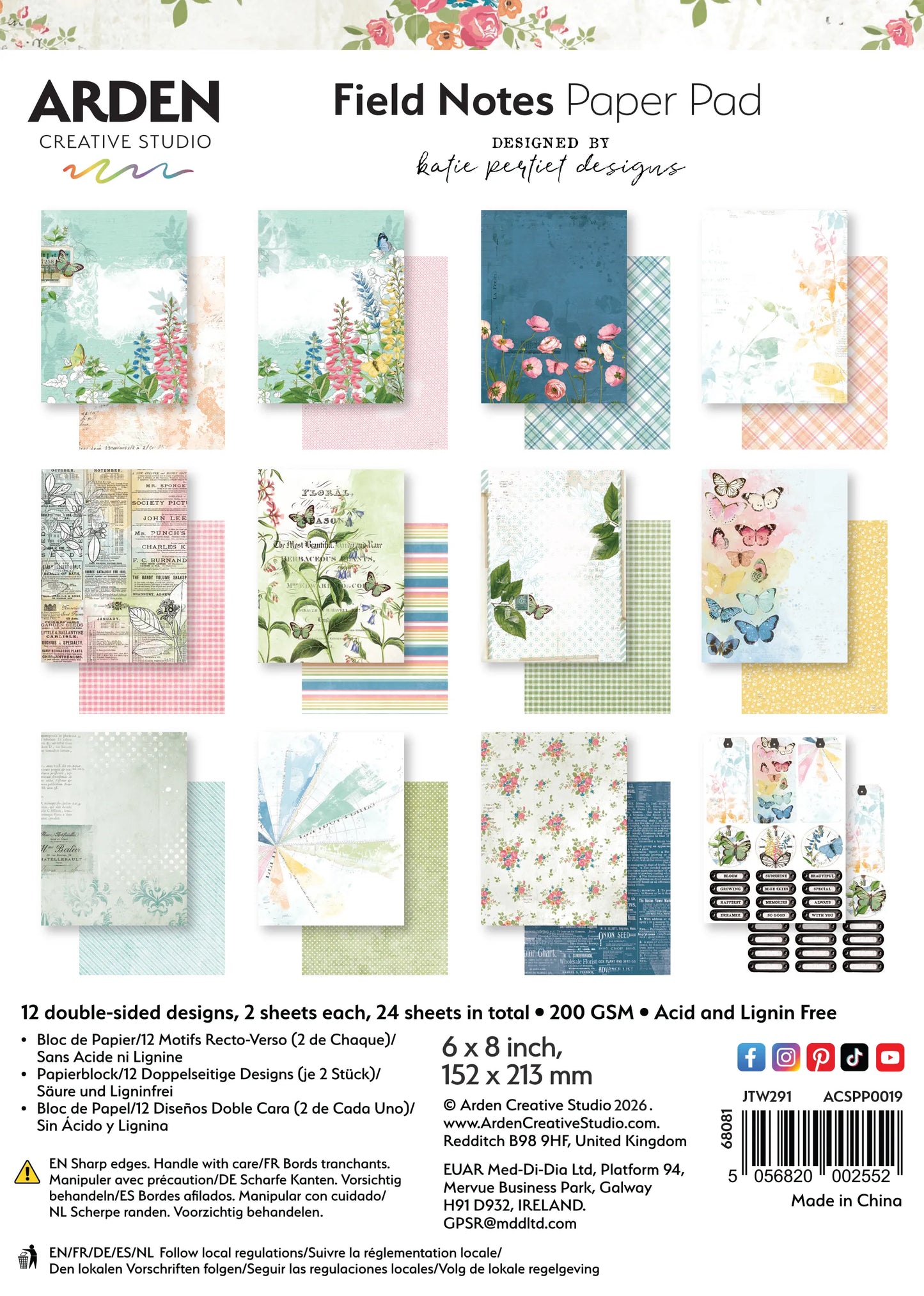 Arden Creative Studio - Field Notes - 6x8 Paper Pack
