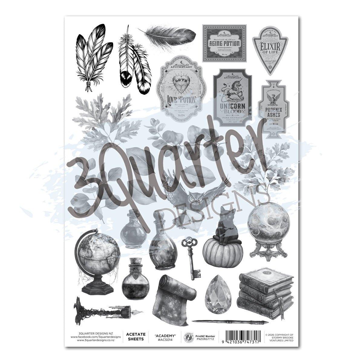 3Quarter Designs - Acetate Sheet - Wand Academy