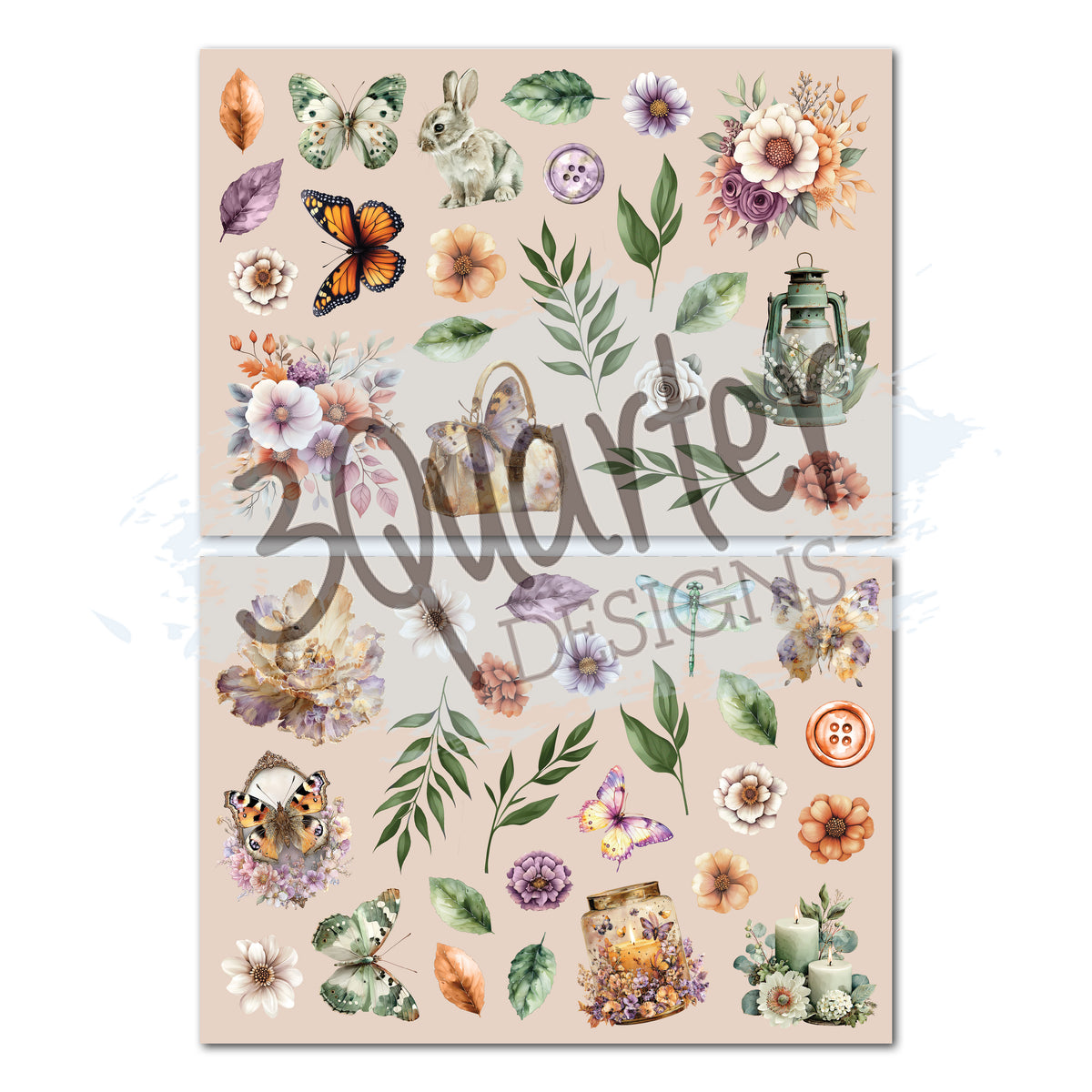 3Quarter Designs - 8x8 - Butterfly Grove